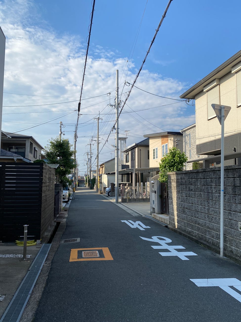 quiet residential street in suburban japan